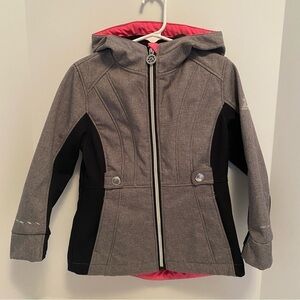 ZeroXposur Girls Adriana Softshell Lightweight Jacket Gray/ Pink Size 4/5